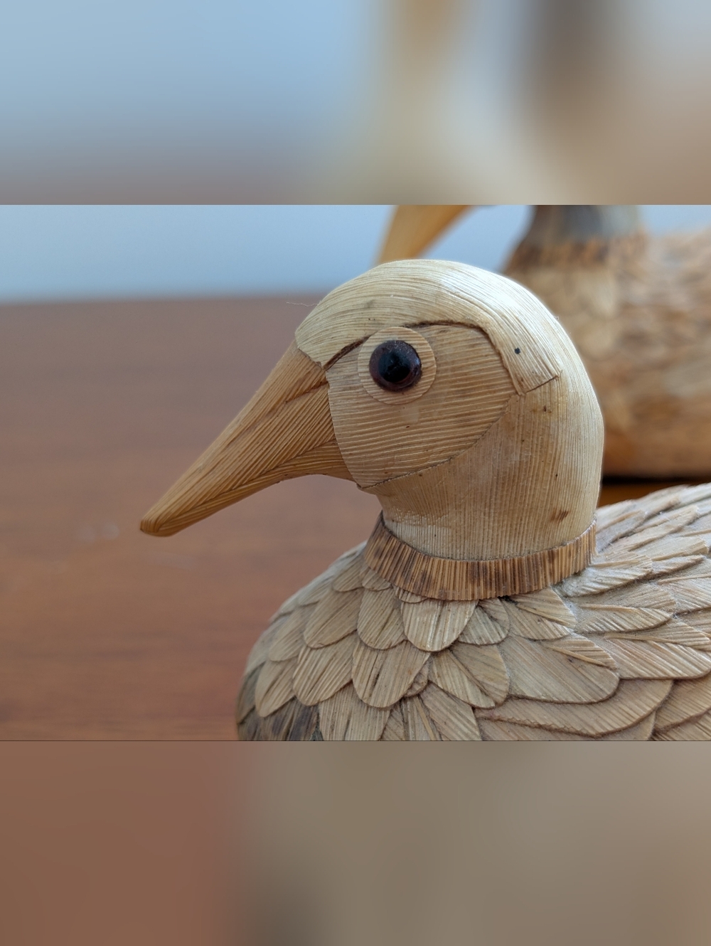 Vintage Handmade Corn Husk Duck Decoys in Natural Brown - Decorative Home Accent - Picture 12 of 16